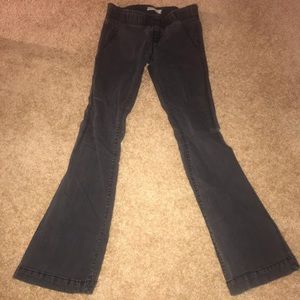Free People Elastic Flared Jeans In Washed Black